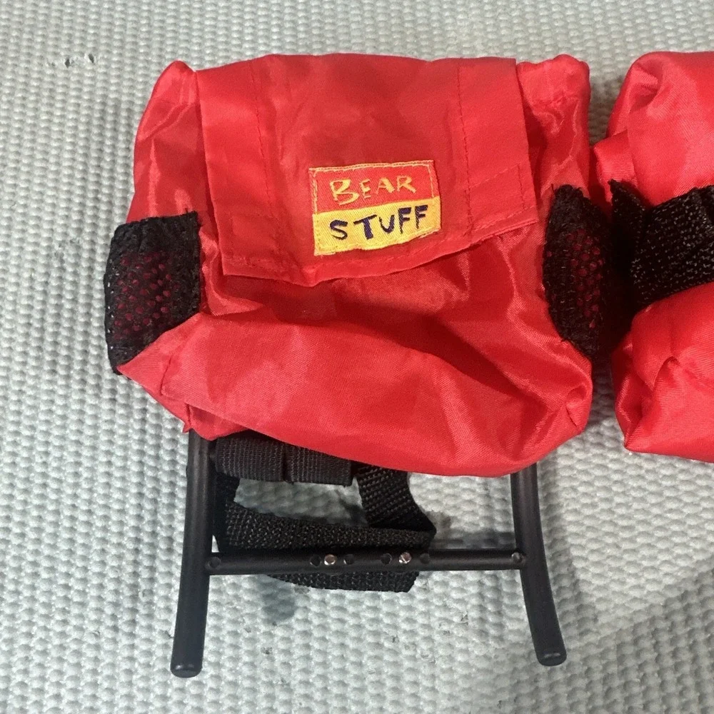 Build A Bear Accessories‎ - Hiking / Camping Backpack with Sleeping Bag Red